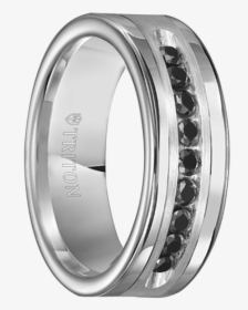 1/2 Cwt Black Diamond Unique Mens Wedding Bands In - Ring Tungsten Black Diamond & Blue Only, HD Png Download, Free Download