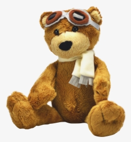 Brown Teddy Bear Aviation Head Gear - Stuffed Toy, HD Png Download, Free Download