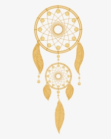 Dream Catcher Dream Feather - Dream Catcher Gold Png, Transparent Png, Free Download