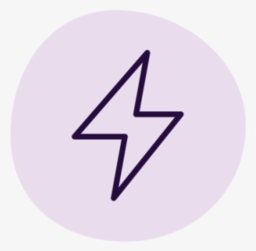 A Purple, Hand-drawn Lightning Bolt Icon - Circle, HD Png Download, Free Download