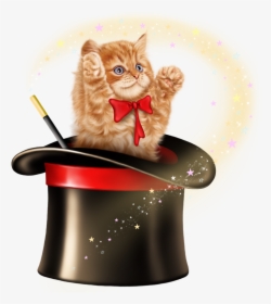 Cat In Magic Hat , Png Download - Cat In A Hat Clipart, Transparent Png, Free Download