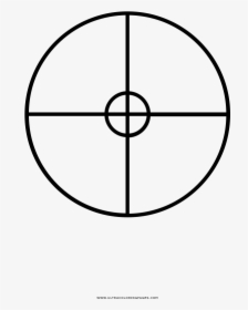 Crosshair Coloring Page - Circle, HD Png Download, Free Download