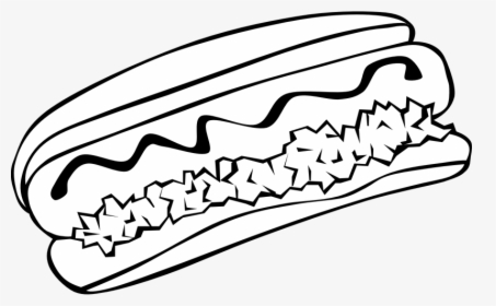Hot Dogs Clipart Outline - Food Clipart Black And White Png, Transparent Png, Free Download