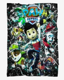 Paw Patrol Fleece Blanket Frozen Glory Black Blanket - Cartoon, HD Png Download, Free Download