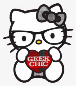 Hello Kitty Nerd By Ladypinkilicious - Hello Kitty Wearing Glasses, HD Png Download, Free Download