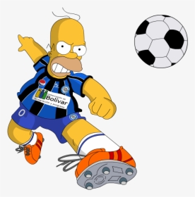 Mineros Homero En Caracas - Homer Simpson Playing Soccer, HD Png Download, Free Download