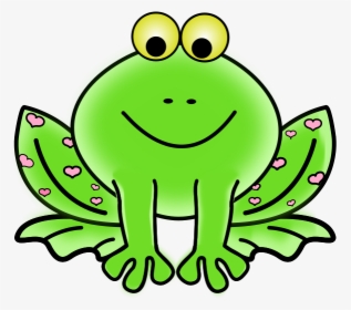 Green Valentine Frog With Pink Hearts Png Clip Arts - Green Frog Clip Art, Transparent Png, Free Download