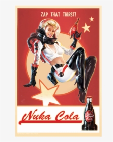 Fallout 4 Metal Sign Nuka Cola Pin-up Vintage - Fallout Nuka Cola Art, HD Png Download, Free Download