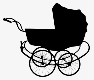 Vintage Silhouette Baby Carriage - Baby Carriage Clip Art, HD Png Download, Free Download