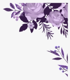 Ftestickers Watercolor Flowers Border Corner Purple - Purple Watercolor Flowers Png, Transparent Png, Free Download