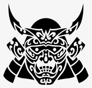 Transparent Samurai Mask Clipart - Samurai Mask Tattoo Tribal, HD Png Download, Free Download