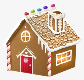 Clipart Houses Candy Cane - Gingerbread House Christmas Clipart, HD Png Download, Free Download