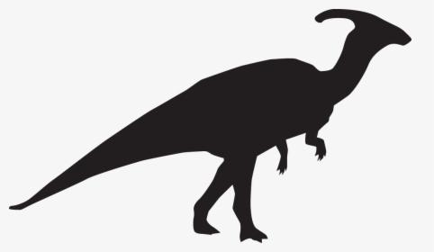 Parasaurolophus Dinosaur Tyrannosaurus Silhouette Clip - Parasaurolophus Black And White Clipart, HD Png Download, Free Download