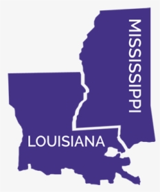 Outlines Of Missisippi And Louisiana States - Louisiana Mississippi State Outlines, HD Png Download, Free Download