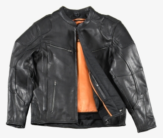 Black Leather Men"s Cycle Jacket"  Class="lazyload - Leather Jacket, HD Png Download, Free Download