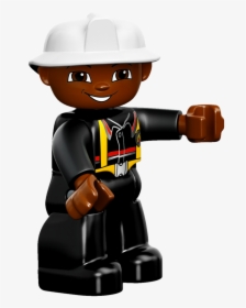 10592-firefighter1 - Black Lego Construction Worker, HD Png Download, Free Download