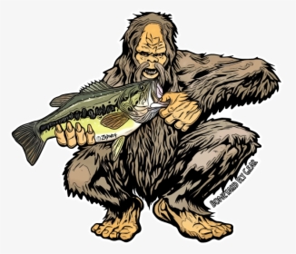 Squatch Largemouth Bass"  Height="603"  Width="700 - Sasquatch Fly Fishing Sticker, HD Png Download, Free Download