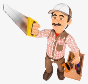 Picture Black And White Stock Carpenter Clipart Tool - Construction Workers 3d Png, Transparent Png, Free Download