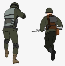 Joint,weapon,infantry - Soldier Back View Png, Transparent Png, Free Download