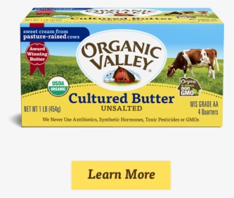 Organic Valley Unsalted Cultured Butter, HD Png Download, Free Download