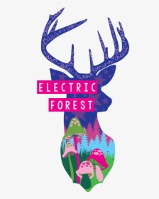 Electric Forest Poster Design - Buffalo Plaid Deer Silhouette, HD Png Download, Free Download