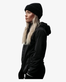 Girl In Black Jacket Hat - Girl, HD Png Download, Free Download