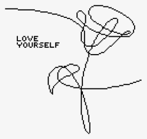 Line Art Flower - Bts Love Yourself Flower V, HD Png Download, Free Download