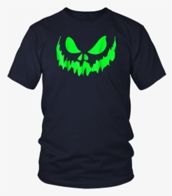 Scary Face Halloween Glow In The Dark Effect Print - T-shirt, HD Png Download, Free Download