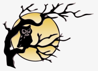 Owl In A Tree Drawing, HD Png Download, Free Download