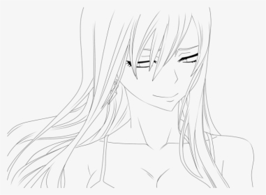 Erza Scarlet Coloring Pages - Line Art, HD Png Download, Free Download