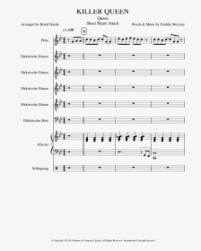 Killer Queen Sheet Music For Flute, Piano, Guitar, - Killer Queen Flute Sheet Music, HD Png Download, Free Download