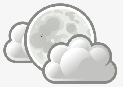 Cartoon Moon With Clouds, HD Png Download, Free Download