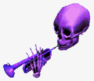 #skeleton  #trumpet  #vaporwave #aesthetic - Trumpet Skeleton Png, Transparent Png, Free Download