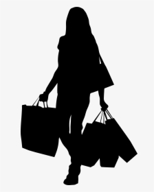 Female Silhouette With Shopping Bags Png Clip Art Image - Female Shopping Silhouette Png, Transparent Png, Free Download