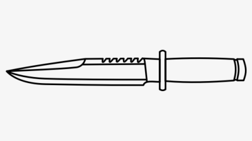 Hunter"s Knife Black And White Vector Outline Image - Faca Do Rambo Desenho, HD Png Download, Free Download
