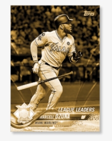 2018 Topps Series 1 Baseball Marcell Ozuna Base Gold - Poster, HD Png Download, Free Download