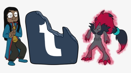 The Tumblr Icon Being Distroyed By Zoroark, While Kamon, HD Png Download, Free Download