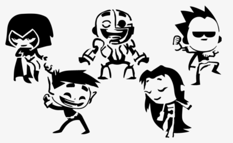 Teen Titans Black And White, HD Png Download, Free Download