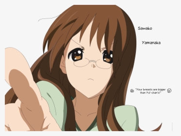 Wallpaper Anime Girls, Anime, Face, K-on , Glasses, - Cool Anime Girls With Brown Hair And Glasses, HD Png Download, Free Download