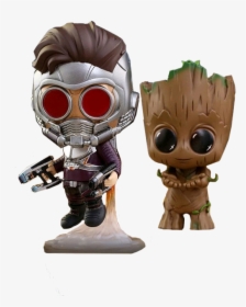 Gotg2 Star Lord Groot Cosbaby Set - Star-lord, HD Png Download, Free Download