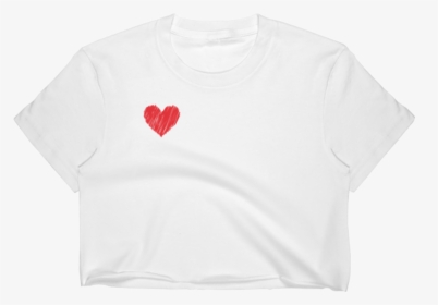 White Crop Top With Heart, HD Png Download, Free Download
