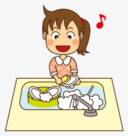 W Image V お 皿 を 洗う イラスト Hd Png Download Kindpng