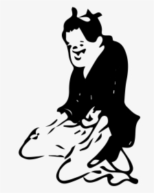 Free Ukiyo-e Illustration Of Sitting And Laughing Man - Illustration, HD Png Download, Free Download