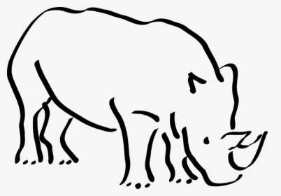 Elephant Head Outline 7, Buy Clip Art - Rhino Sketch, HD Png Download, Free Download