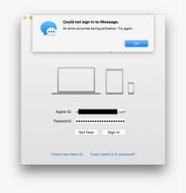 "could Not Sign Into Imessage - Imessage Anmeldung Fehlgeschlagen Mac, HD Png Download, Free Download