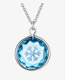 Snow Flake In Swarovski Blue Crystal With Silver Enamel - Pendant, HD Png Download, Free Download