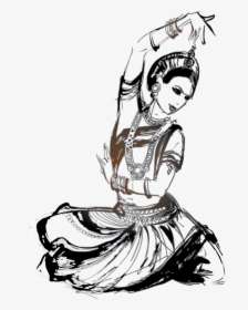 Dancer Clipart Cultural Program - Drawing Girl Indian Dancer, HD Png Download, Free Download