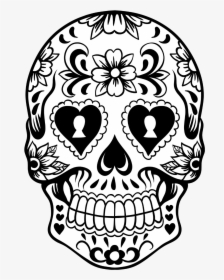Wreath Pinterest Stencil Skulls - Sugar Skull Drawing, HD Png Download, Free Download