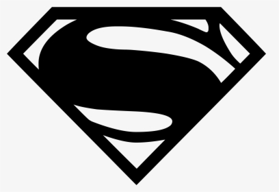 Superman Clip Black And White - Superman Logo Black Png, Transparent Png, Free Download