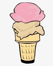 Ice Cream Cone Clip Art Black And White Free - Ice Cream Cone Clip Art Transparent Background, HD Png Download, Free Download